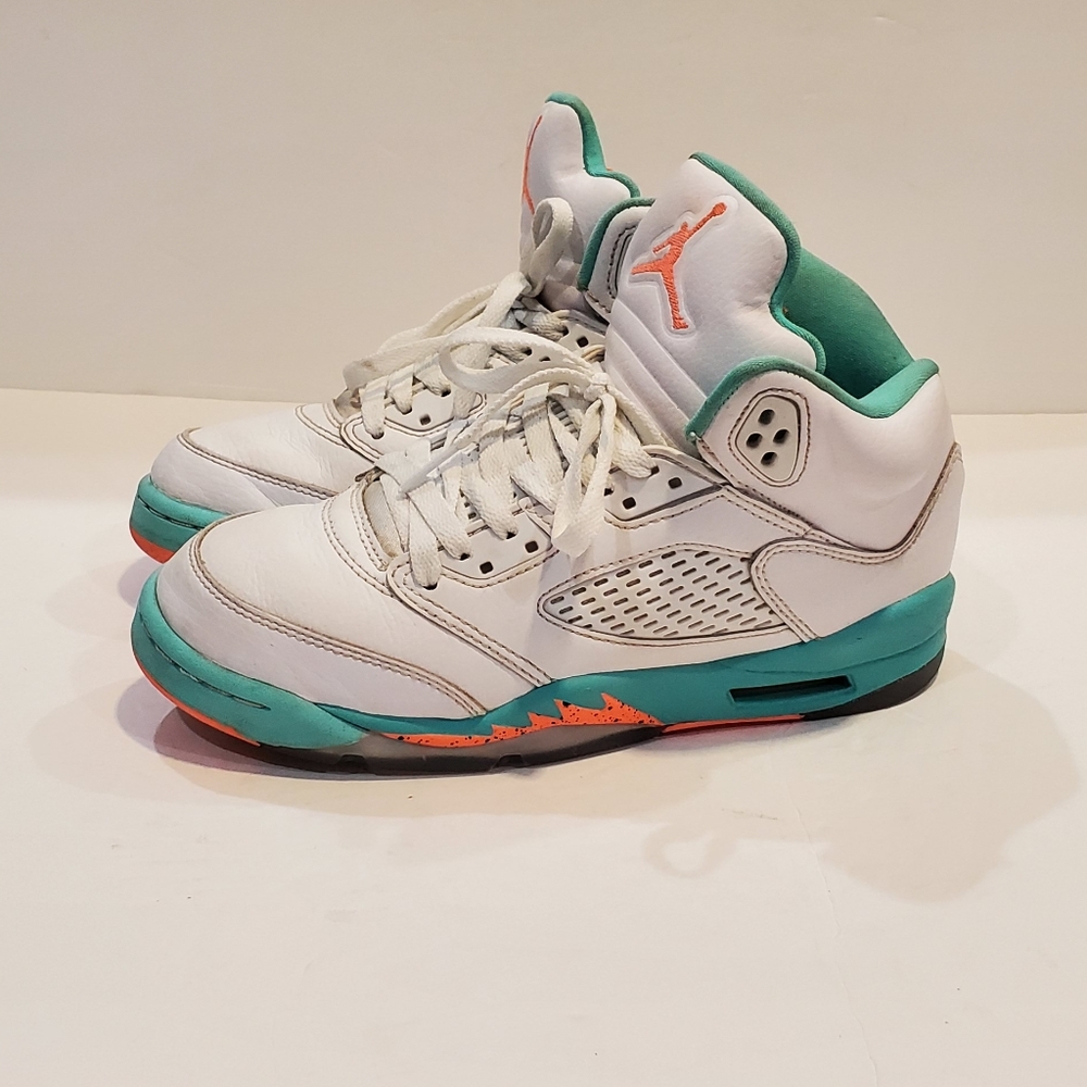 Jordan 5y 440892-100 sneakers Miami dolphin color great retro Air Jordan 5